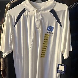 Champion White and Navy Men's Polo Shirt with Logo